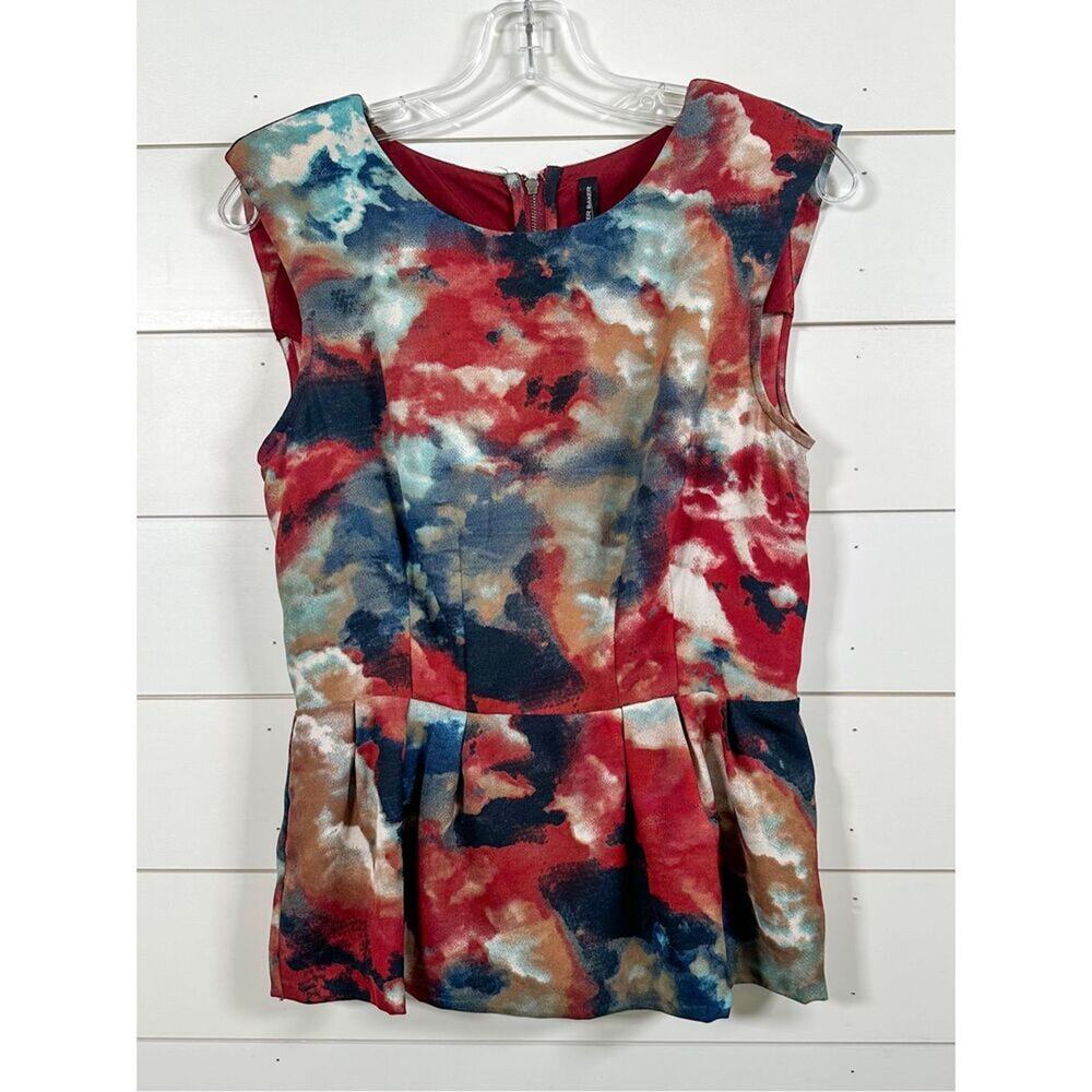 NWOT W118 by Walter Baker Women's Sleeveless Peplum Top Blouse Multicolor Small